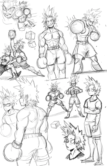 Sketch dump #46 - was thinking about my boxing AU again. 🥊