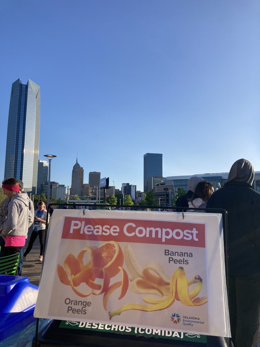 Did you know that the Memorial Marathon composts their waste? Shoutout to the <a href="/OklahomaDEQ/">Oklahoma DEQ</a> for making this happen and <a href="/Fertile_Ground_/">Fertile Ground</a> for doing all the composting!