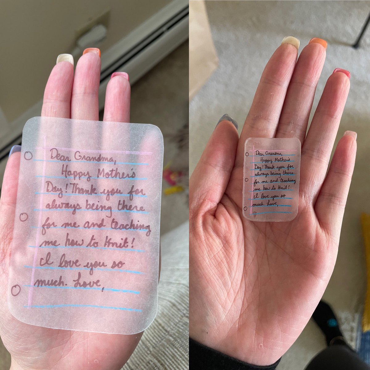 I’m so excited for my Ss to make these #shrinkydink #MothersDay gifts this year! This is the first time I’ve ever tried them, but they were so easy and turned out so cute! This was just a tester, but they will be hole-punched to turn into a keychain! Update coming next week 🥰