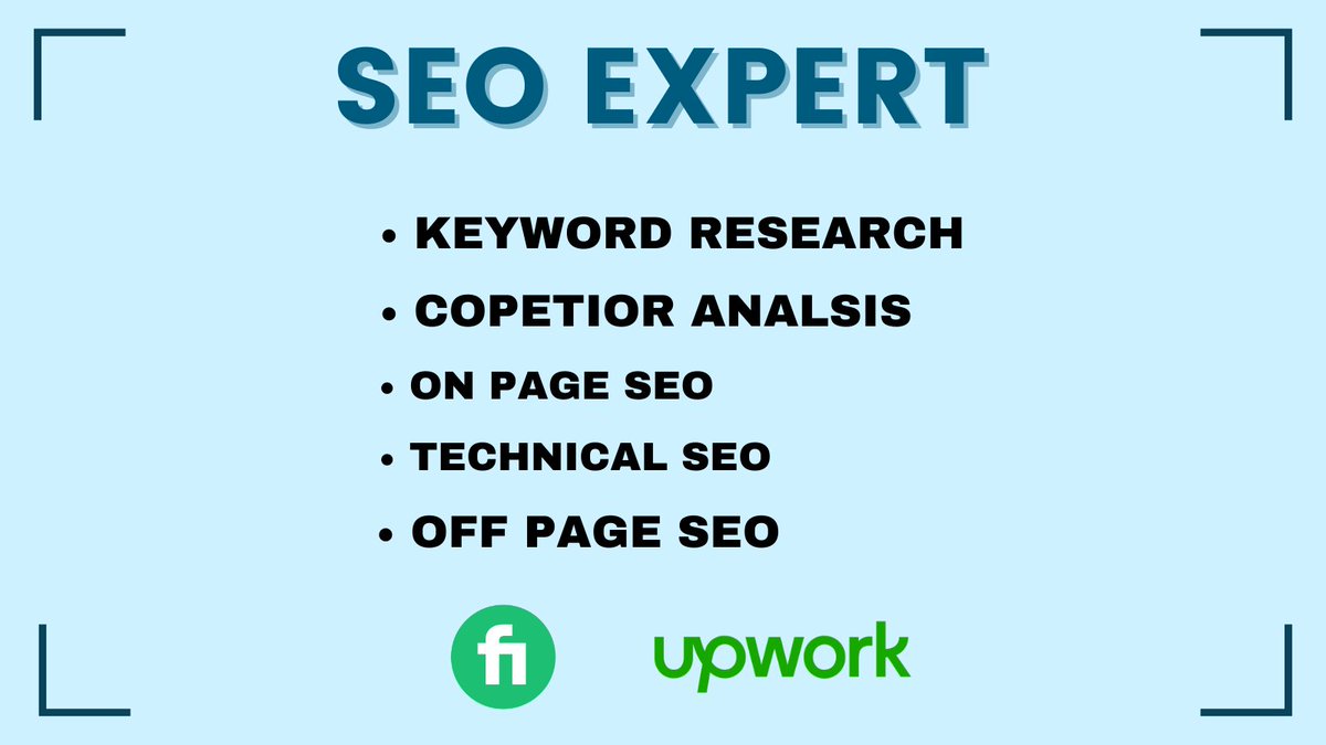 You will get the best SEO service.

#seoexpert #seoservice #seospecialist #keywordresearch #fiver #upwork