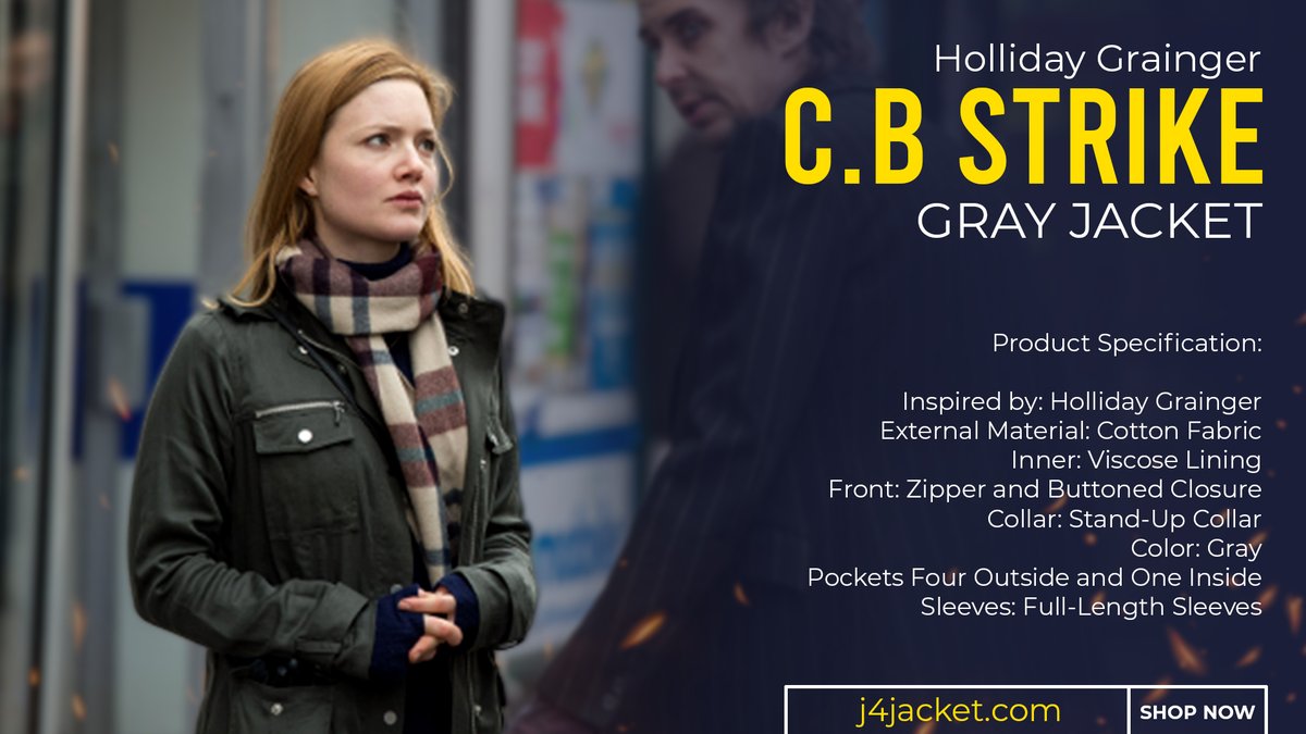 j4jacket's tweet image. Holliday Grainger C.B Strike Gray Jacket

click here bit.ly/3AA2Tzr
#HollidayGrainger #CBStrike #GrayJacket #RobinEllacott