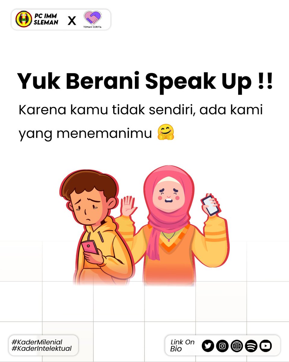 imm_sleman's tweet photo. Launch Hotline Layanan Aduan Kekerasan Seksual Teman Cerita

Dibawah PC IMM sleman serta kolaborasi dengan Majlis Hukum dan HAM Pimpinan Wilayah Aisyiyah DIY, Teman Cerita hadir sebagai teman dan pendamping untuk kalian yang ingin bercerita dan menyampaikan kegelisahan. https://t.co/lgwmjz6WK6