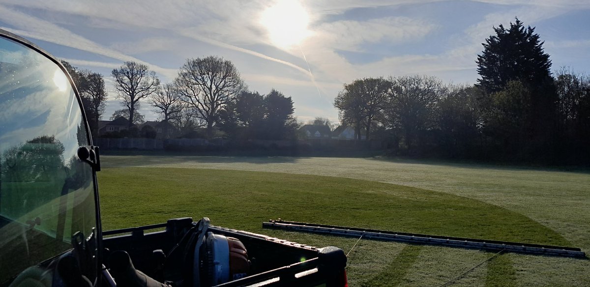 Not the standard ladder use this morning... Did the trick though! 👌 😆 #GameOn  <a href="/stjohnscricket/">St John's Cricket</a>