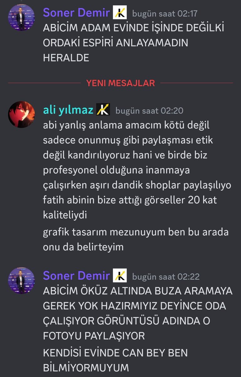 - Batakhane patronu yalancılar imparatoru @sonerdemir77 profesyonel destek alıyorum diye tanıttığın adamın Tweeter adresi yok sesli ye katılmayı beceremiyor paylaştıkları fake olan profesyonel firma sahibi he 😄
- Kıvır dur şimdi öyle değilde böyle diye 😄
- HOKKABAZ SONEEERR 🤹‍♂️