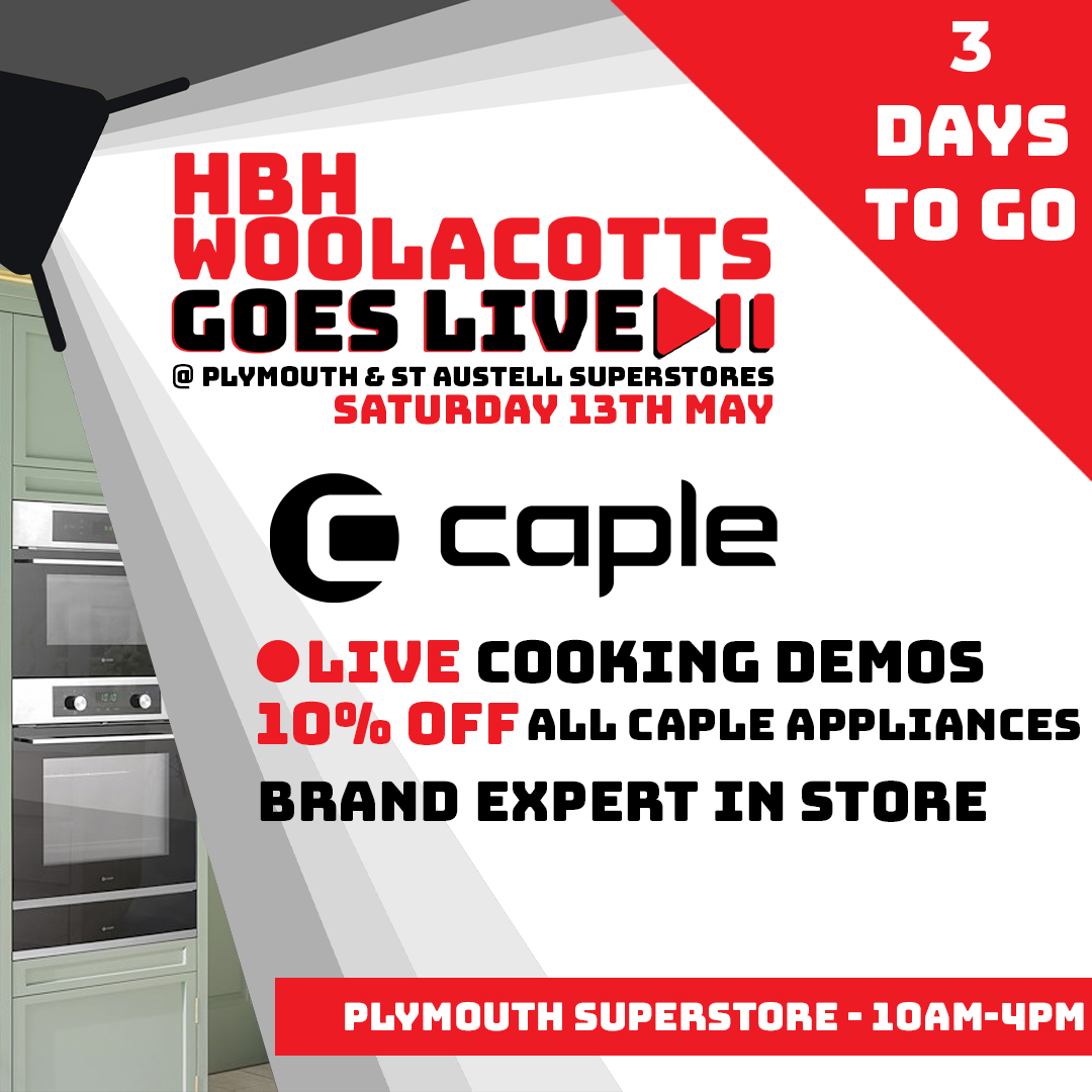 hbhwoolacotts's tweet image. 🔴 3 DAYS TO GO! 🔴
HBH Woolacotts Goes Live with #Caple in our Plymouth superstore in 3 days' time! Here's some of the things they've got lined up for our guests. ⬇️
#HBHGoesLive ➡️ fb.me/e/J3va44f7