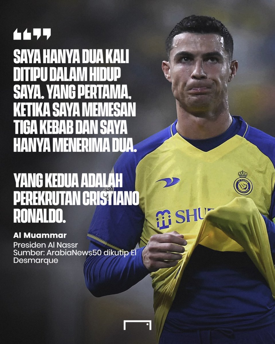 GOAL_ID's tweet photo. Media Spanyol ramai-ramai mengutip wawancara presiden Al Nassr dengan media Arab yang menyatakan dirinya menyesali transfer bombastis Ronaldo 😲

#MegaBintang #AlNassr https://t.co/Vv26OveYYV
