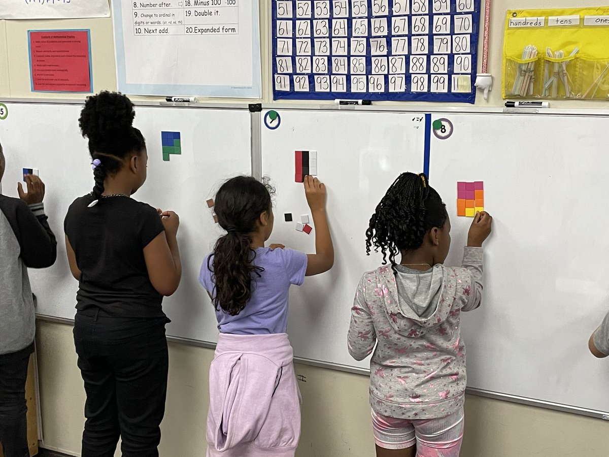 Building arrays on vertical boards gives me the opportunity to see ALL of my students at the same time and give constant, immediate feedback. #360classroom @Comptoncubs