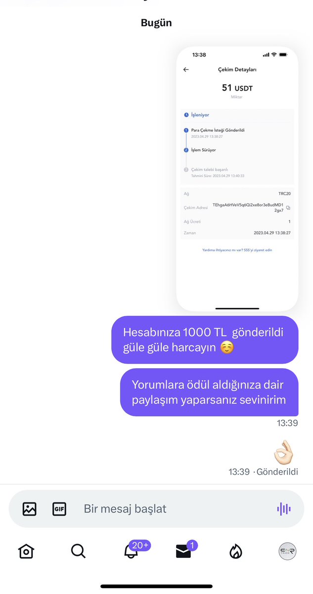 CryptoCNR's tweet photo. Hadi bakalım ödülleri canlı canlı söz verdiğimiz gibi dağıtıyoruz 👌🏻 https://t.co/8QxWvhfAm7