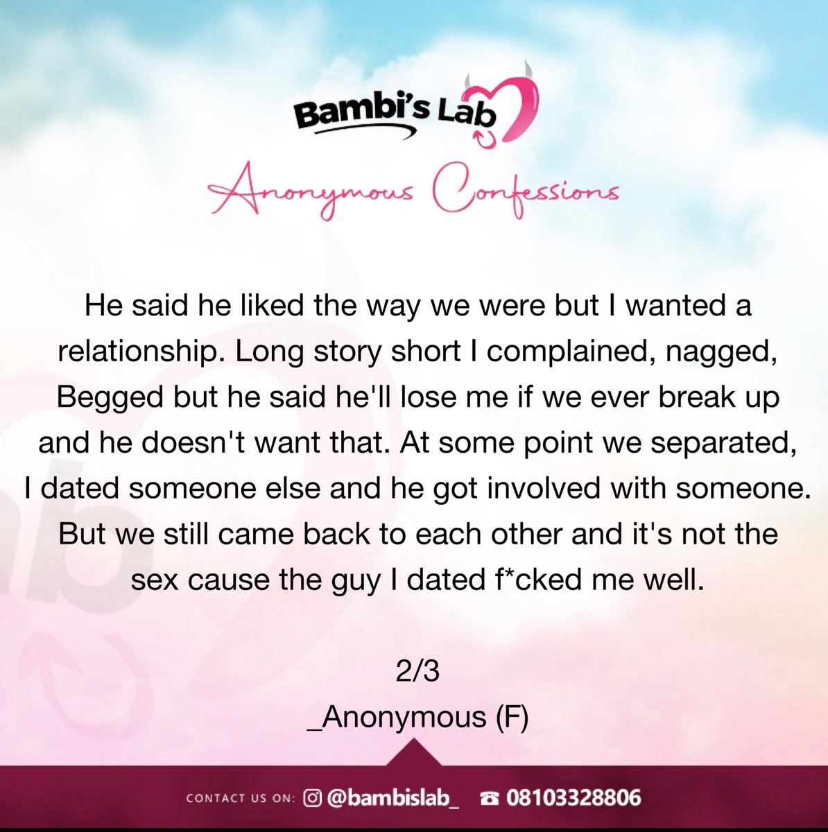 bambis_lab's tweet photo. #anonymousconfessions https://t.co/aYpD0QaLtA