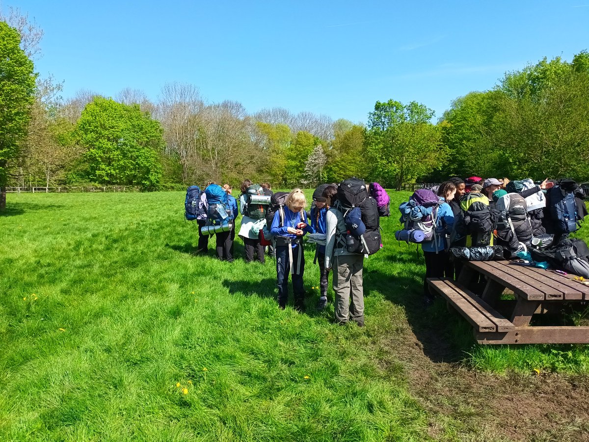 After a bit of time in the country park going through some campcraft and navigation skills, all groups are under way, in the sun!