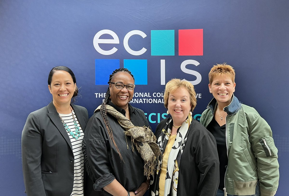 The @ECISchools “Women In Education” special interest group was together at the #ECISLeadership2023 Conference!!! Proserpina Dhlamini-Fisher, Erin Robinson, @ISSPauline @NancyinLux1 @LizAMFree @SegoviaNieves