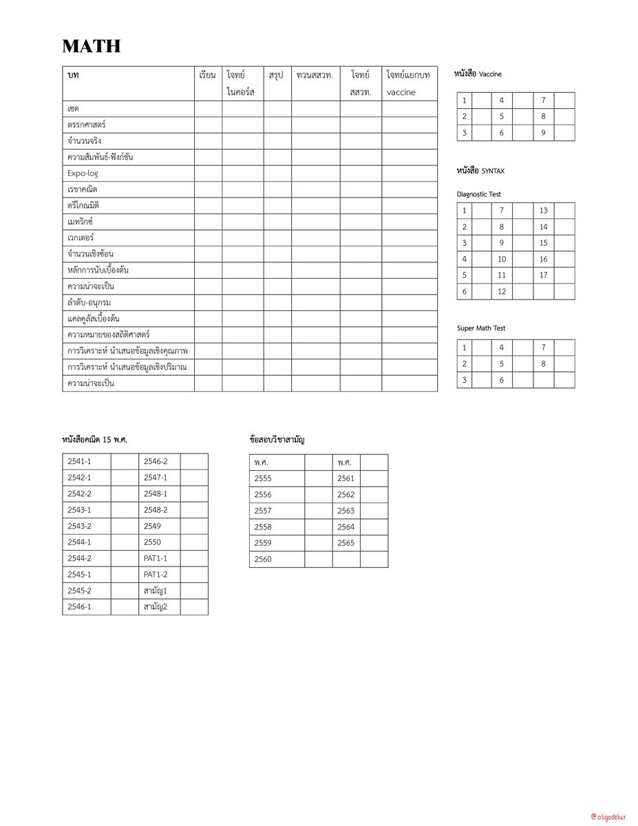 เช็คลิสต์ วิชา เคมี คณิต อังกฤษ และชีวะ ของเราเสร็จแล้ววว💕✨
โหลดได้เลยเหมือนเดิมค่า รอบนี้เราทำเป็นทั้งไฟล์ PDF และ WORD เลย เผื่อใครจะเอาไปแก้ไขเพิ่มเติม 

🧬drive.google.com/drive/folders/…

#dek67 #dek68 #dek69 #วันนี้dek67ทําอะไร