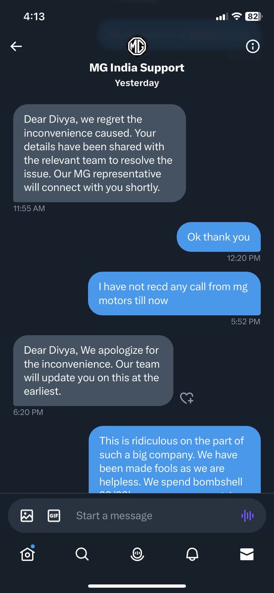 Divyatarunjain's tweet photo. @MGMotorIn I have raised a concern almost 3 days back but I haven’t recd any reply from ur side. Ridiculous and pathetic service. @jagograhakjago @MinistryofComm1 https://t.co/TOUwb6iHUd