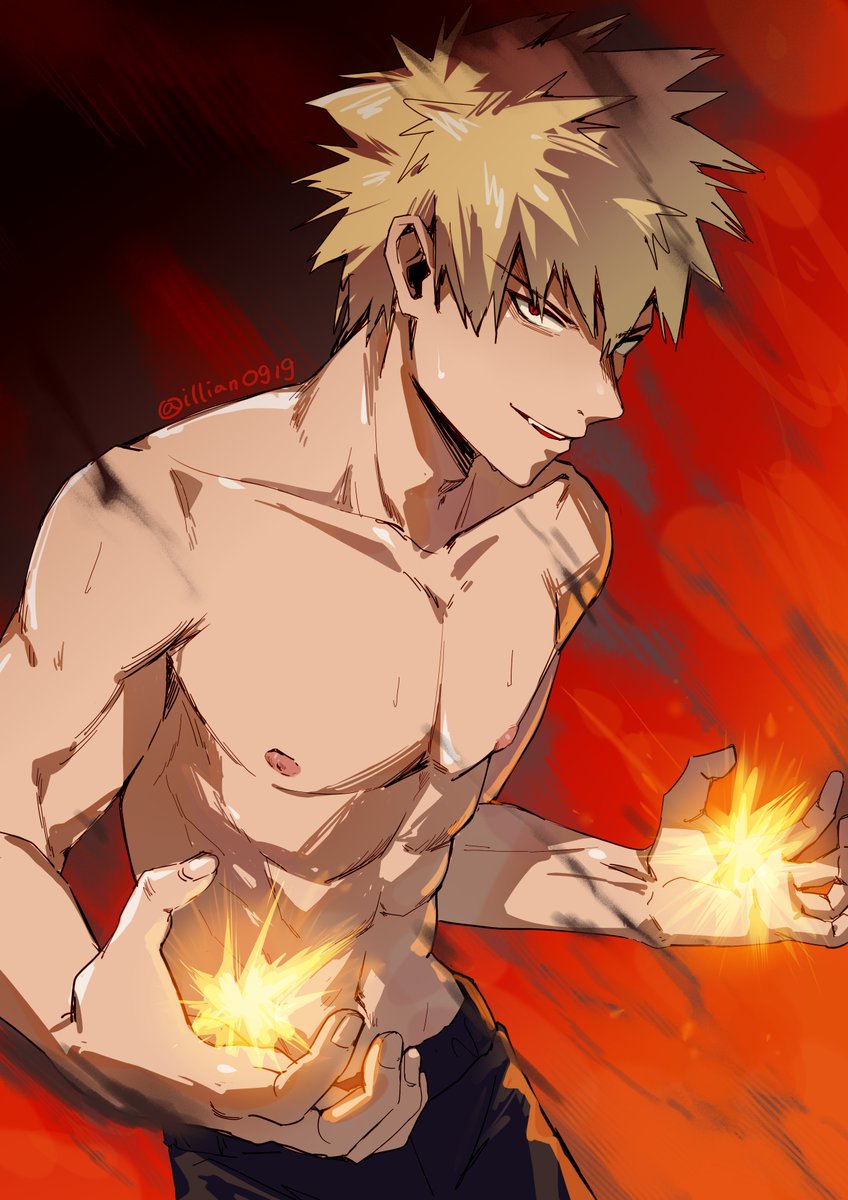 爆豪勝己 「爆豪」|いれんのイラスト