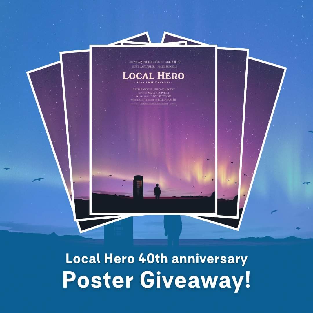 We've teamed up with our friends at @ParkCircusFilms to giveaway 5 of these beautiful 40th anniversary Local Hero posters, especially commissioned for the occasion of the film's re-release this year!

T&Cs in the thread ⬇️