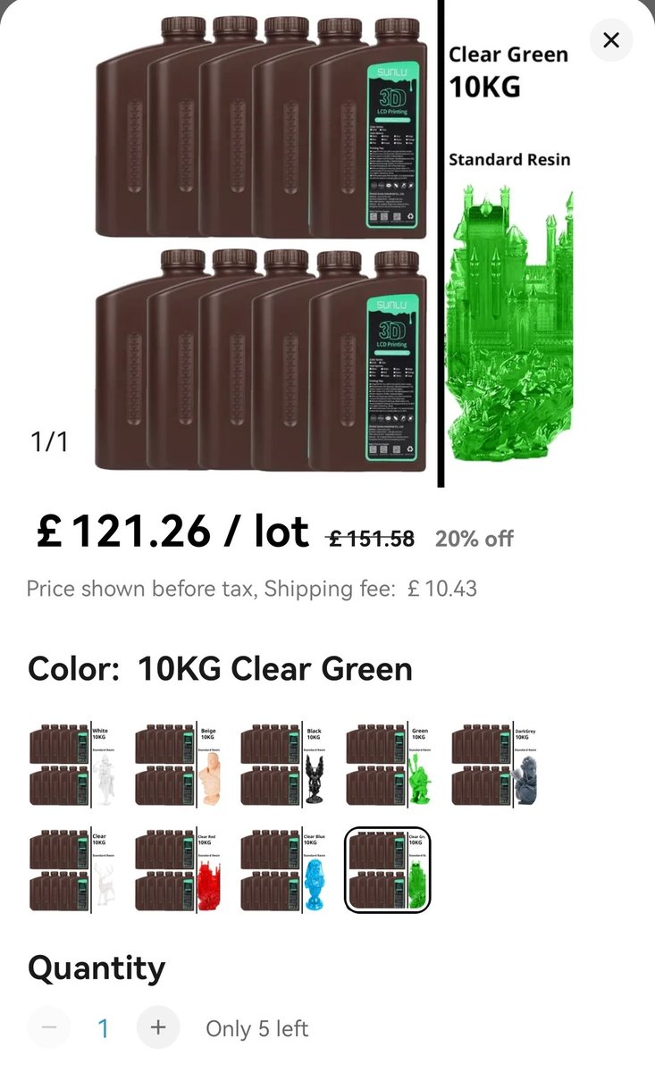 WorldInPlastic1's tweet photo. That's relatively cheap for the amount of models that can be printed out of it! https://t.co/o84hDuzl64