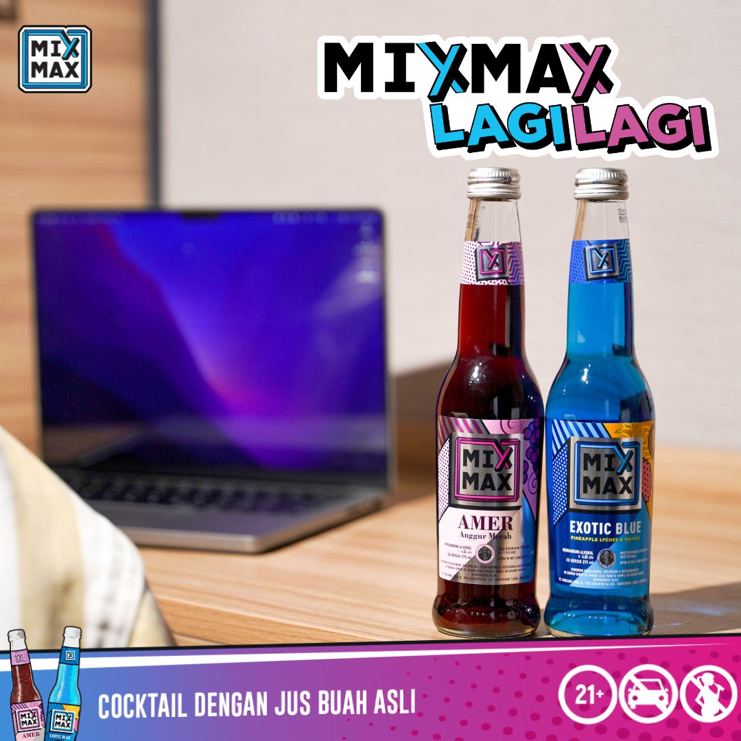 Lagi nugas emang paling enak sambil minum MixMax biar tambah seger!

#mixmax #mixmaxlagilagi #mixmaxfreshenupyourday #mixmaxvodka #mixmaxcocktail #exoticblue #amer