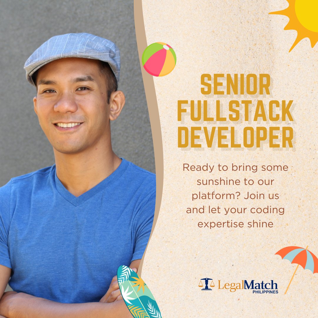 LegalMatchPH's tweet image. We're seeking a Senior Fullstack Developer to let their coding expertise shine. Join our team and let's build something amazing together! 🌟
Send your CV to jobs-ph@legalmatch.com
#seniordeveloper #fullstackdeveloper #codingexpert #techjobs #LegalMatchPh #techhiring
