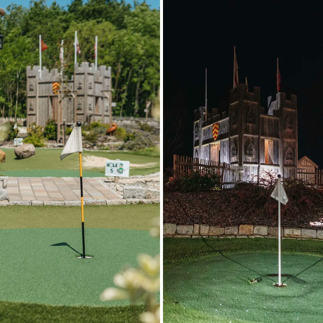 By day... by night... the #AdventureGolf Course is open for you today &amp; tonight until MIDNIGHT 🏰 ⛳  #golfworldstansted #stanstedgolf #crazygolf #datenight #minigolf