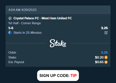 Crystal Palace FC - West Ham United FC

Bet slip link: stake.bet/sports/home?ii…

#CrystalPalaceFC #WestHamUnitedFC #tezos #xtz #poker