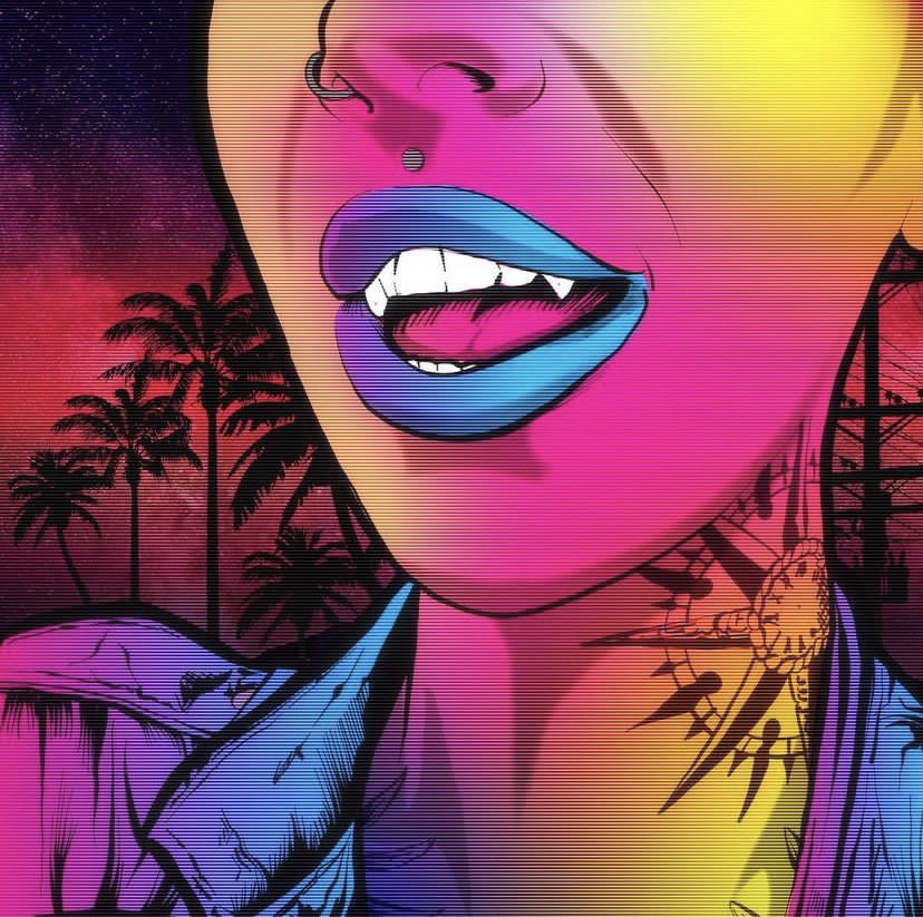 franczV's tweet photo. Synthwave Vampire #illustrator #vector https://t.co/7zmbeNjbrW