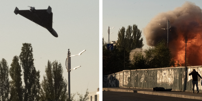 HichkasOfficial's tweet photo. The Islamic Republic terrorist regime's involved in Putin's war &amp; terrorist attacks against Ukraine. IRGC is supplying arms including drones and ATGMs to Putin's army.

IRGC must be prescribed as a terrorist organisation.

https://t.co/O5afidls7i

#IRGCterrorists 
@JamesCleverly https://t.co/Ja2fRpv1TL