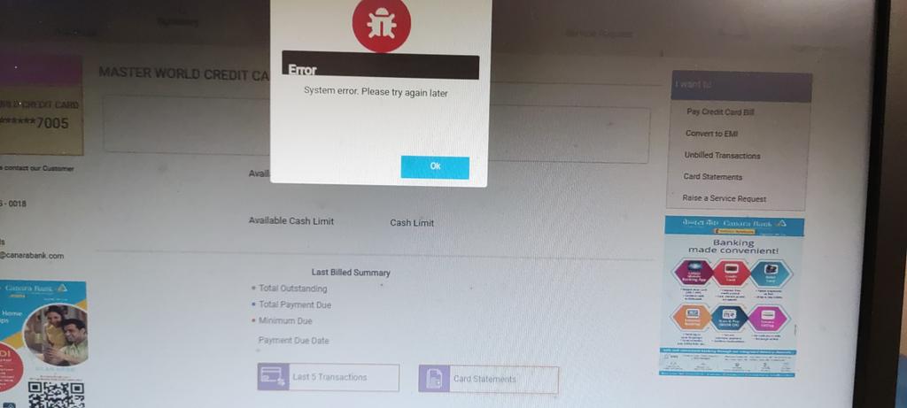 bhavishshetty's tweet photo. @canarabank I'm facing problem in your canara bank credit card portal. Very poor user interface. https://t.co/V4LqGLdufj