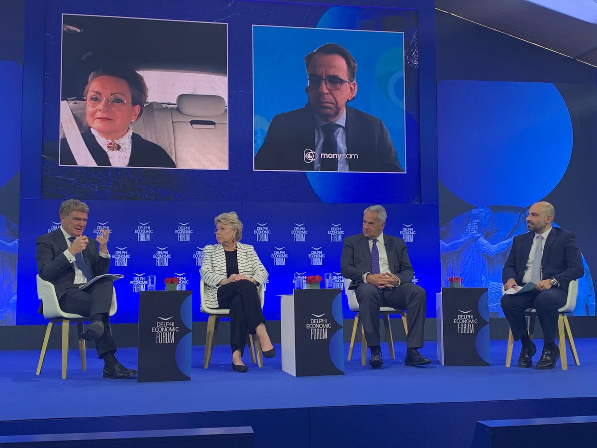 EU_reforms's tweet photo. Every year, the #Delphi Economic Forum is more and more exciting and relevant. This year we organised 4 panels and attended many more. We are grateful to @delphi_forum for making our cooperation real and effective
#reforms #Greece #economy #TSI #EU https://t.co/YIzCXEpKl8