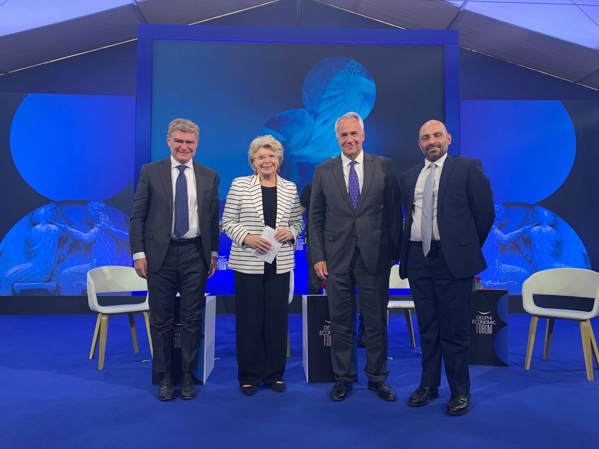 EU_reforms's tweet photo. Every year, the #Delphi Economic Forum is more and more exciting and relevant. This year we organised 4 panels and attended many more. We are grateful to @delphi_forum for making our cooperation real and effective
#reforms #Greece #economy #TSI #EU https://t.co/YIzCXEpKl8