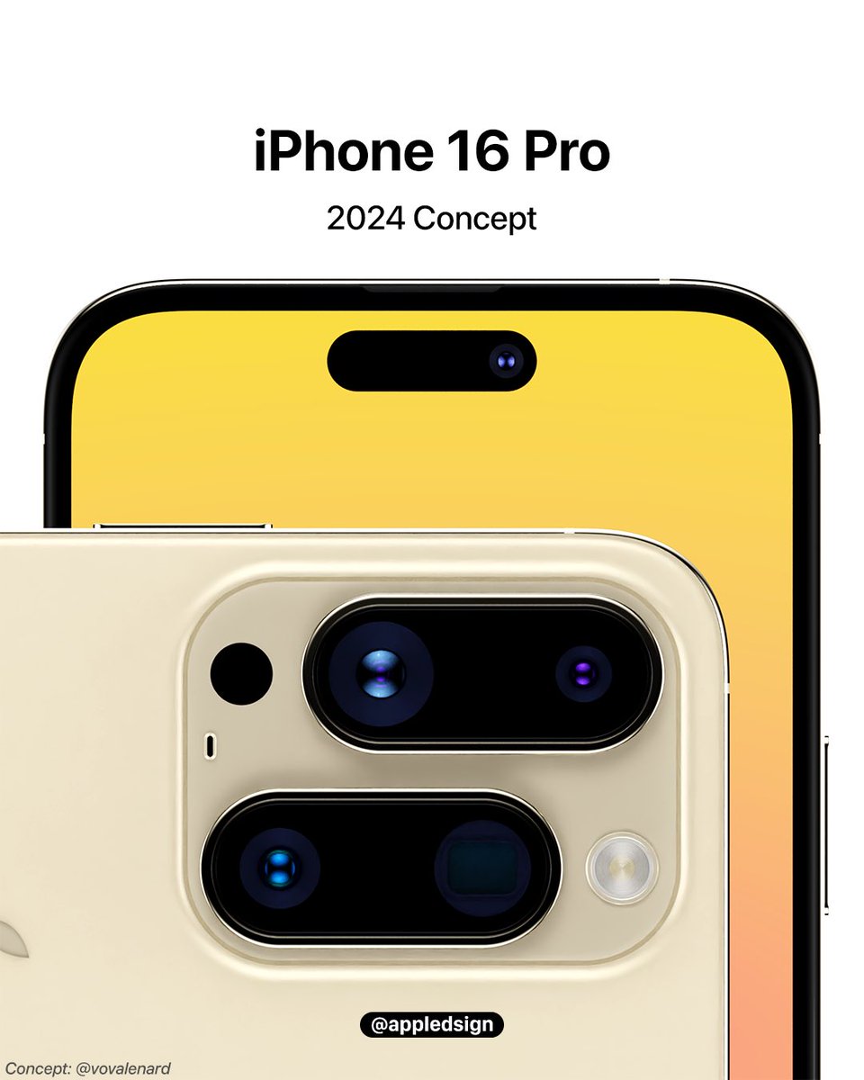 appledsign's tweet photo. Would you be interested in the iPhone 16 Pro if it looked like this? Great concepts by my buddy @ld_vova #iphone16 #iphone16pro https://t.co/w8zlxQHtfY