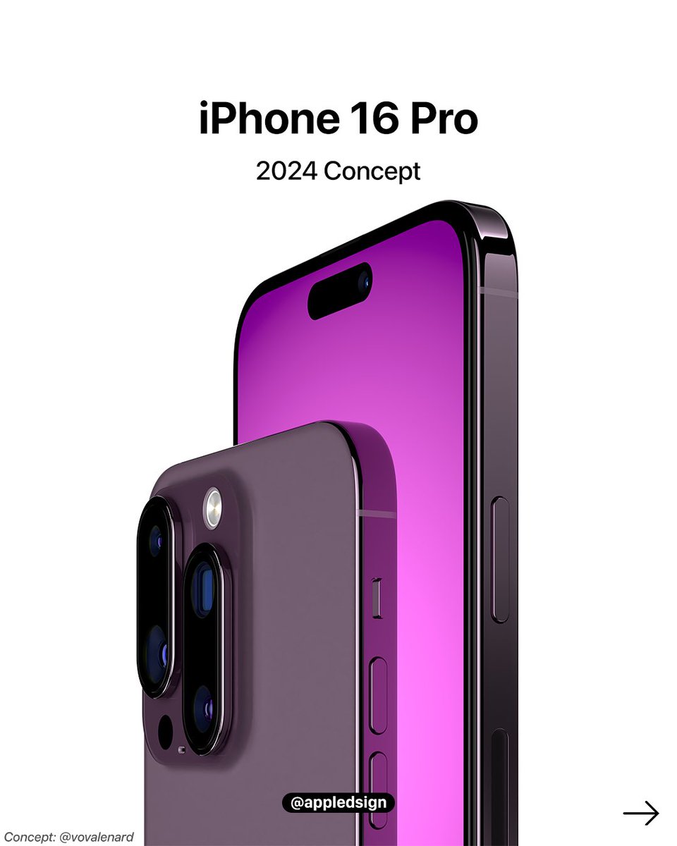 appledsign's tweet photo. Would you be interested in the iPhone 16 Pro if it looked like this? Great concepts by my buddy @ld_vova #iphone16 #iphone16pro https://t.co/w8zlxQHtfY