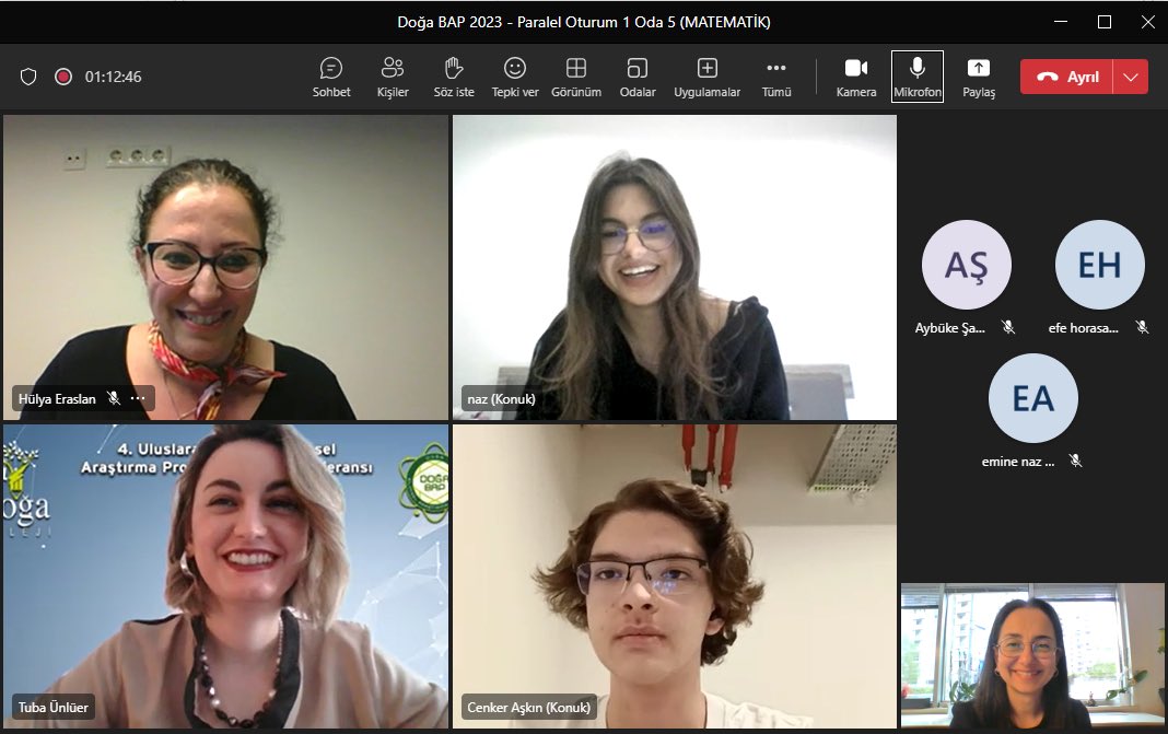 4. Uluslararası Doğa Bilimsel Araştırma Projeleri (BAP) Öğrenci Konferansında Matematik sunumlarının 1. Oturumu tamamlanmıştır. #doğamızdamatematikvar❤️ <a href="/Doga_BAP/">Doğa BAP</a>
