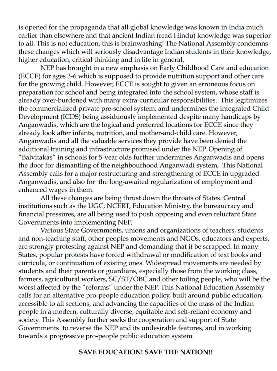 gsaipsn's tweet photo. Declaration at
#NationalEducationAssembly
April30 at NewDelhi
#AIPSN
#SaveEducationSaveTheNation
https://t.co/4KVzJokXV8
#RollBackNEP https://t.co/0Y7C9YzJPF