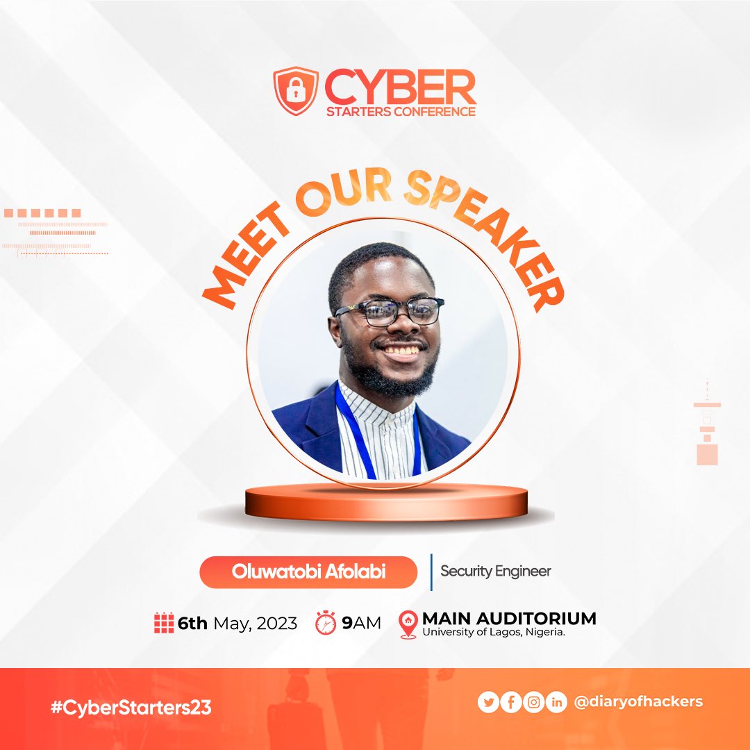DoHAfrica's tweet photo. Another of the wonderful speakers on the #CyberStarters23 lineup is Oluwatobi Afolabi.

A certified #cybersecurity professional &amp; consultant with years of experience in IT operations and cybersecurity domain.

Secured your slot yet? Do it now at the https://t.co/xZ9hnvR6a0 https://t.co/T2MIActioX