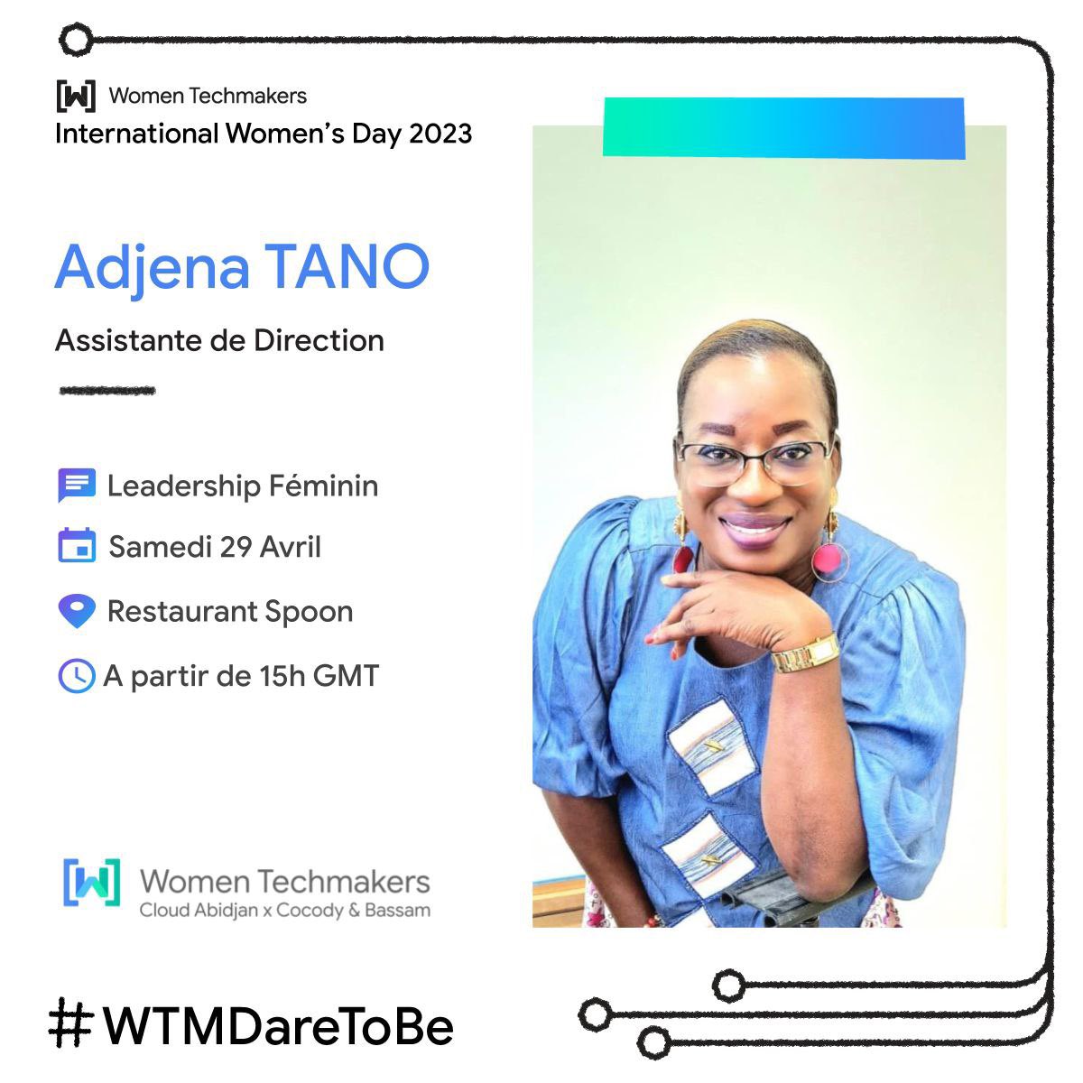 Nous sommes le jour j on se retrouve tout à l’heure à 13h à SPOON BY ALYÊ juste à côté de l’ambassade de France. Commence ton week end avec une soirée d’apprentissage, de réseautage avec des speakers qui parleront de  thèmes différents. Lien d’inscription iwd.gdgcloudabidjan.dev