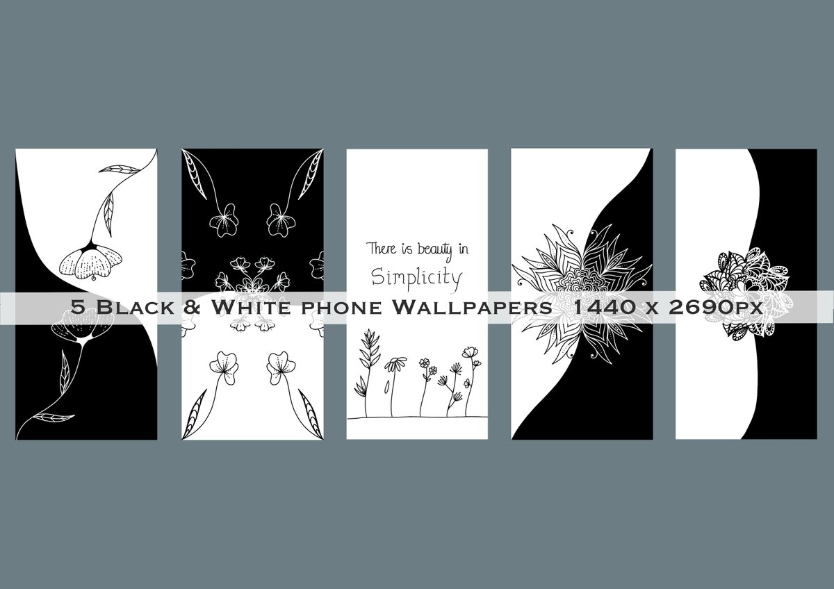 5 Black & White Wallpapers for your phone - 1440 x 2690px 5 Jpeg Files etsy.me/3VgHAMI #unframed #flowers #vertical #phonewallpaper #phonewallpapers #cellphonewallpapers #cellphonespring #digitalwallpaper #MHHSBD