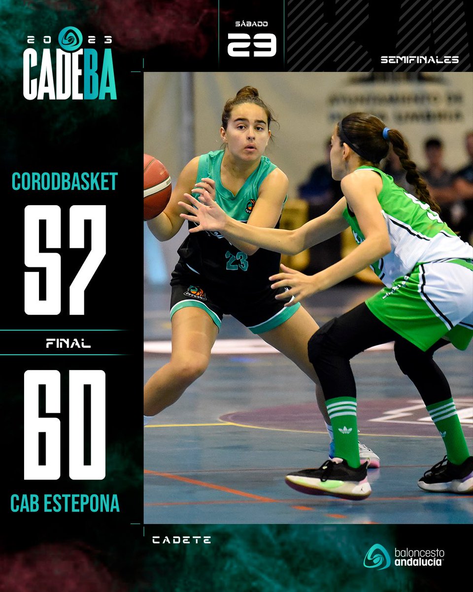 FAB_Andaluza's tweet photo. ⛹️♀️ #CADEBACF2023 | SEMIFINALES 🔚
⏰ 10:00h
📍Hdez. Albarracín
🏀 @CordobasketCD 5️⃣7️⃣-6️⃣0️⃣ @CABESTEPONA
📊 Afición FAB
#baloncestoandalucia
@urbaser_ @cajasur @TurismoAND @pontgrup @AytoPuntaUmbria https://t.co/rPsQTop7WI