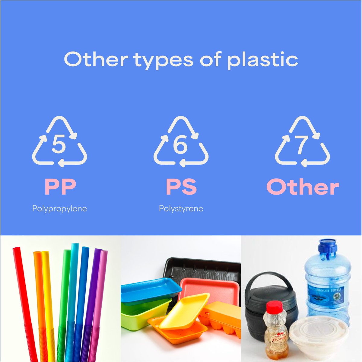 aintyourplastic's tweet photo. Did you know that plastic types 5, 6, and 7 can be harder to recycle? Let's explore more sustainable alternatives to reduce plastic waste and protect our planet! 🌍🌱
#Sustainable #sustainablerecycling #circulareconomy #plasticrecycling #aintyourplastic #typesofplastic https://t.co/TswugDQY8r