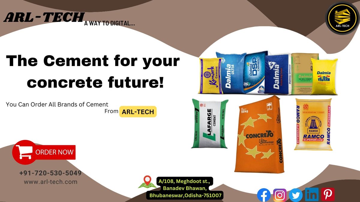 ARLTECHH's tweet photo. With one phone call, you get all the Building materials. Also, we provide all brands of cement. For online orders contact us today or visit our website, at +91-720-530-5049, https://t.co/PkqXS9W2U3
#construction #contractor #constructionlife #builder #heavyequipment #arltech https://t.co/fPOwIsxQdh