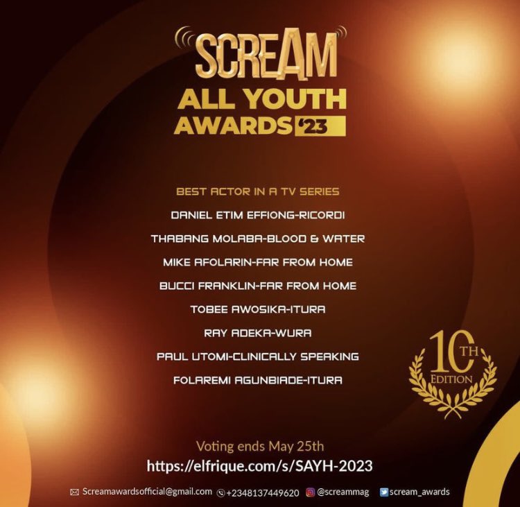 I have been nominated for Scream Awards Best Actor In A TV Series. Please go vote ❤️.
#AMItura