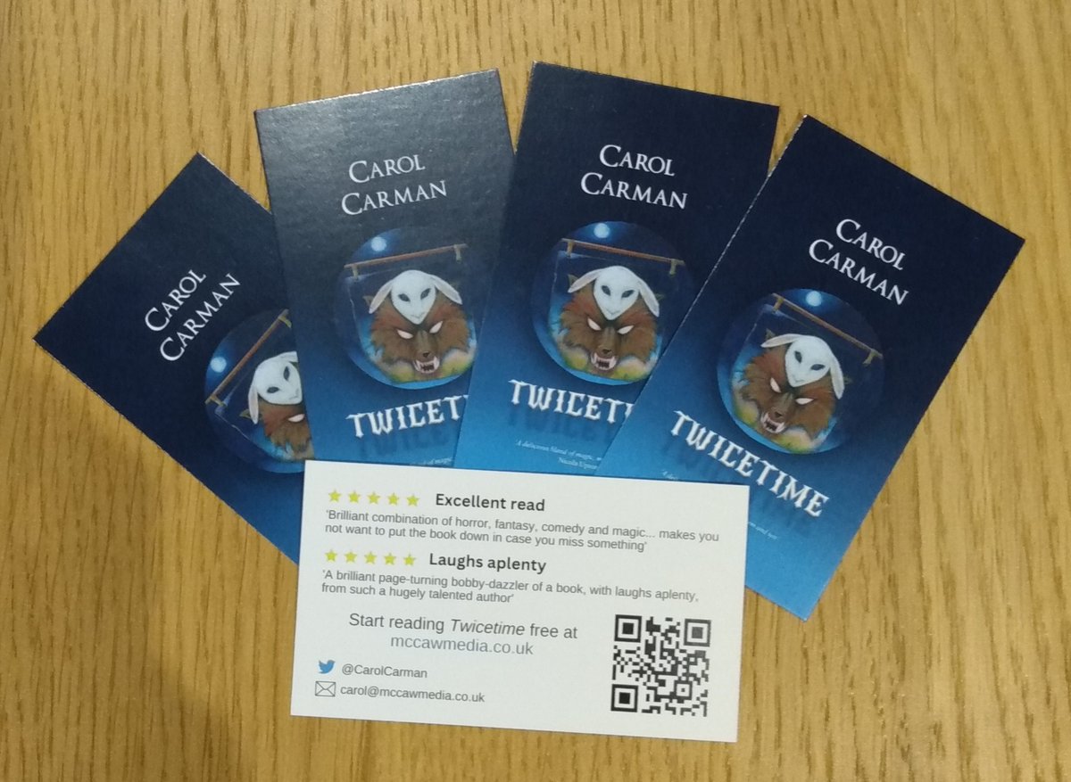 CarolCarman's tweet photo. Ooh! Just got my giveaway cards for tomorrow's Book Fair in #StIves, #Cambridgeshire! Please come and say hello, find your next good read and support indie authors #booktwt #BookTwitter #WritingCommunity #WritingLife  #readingcommunity https://t.co/RS9eFXkaqW