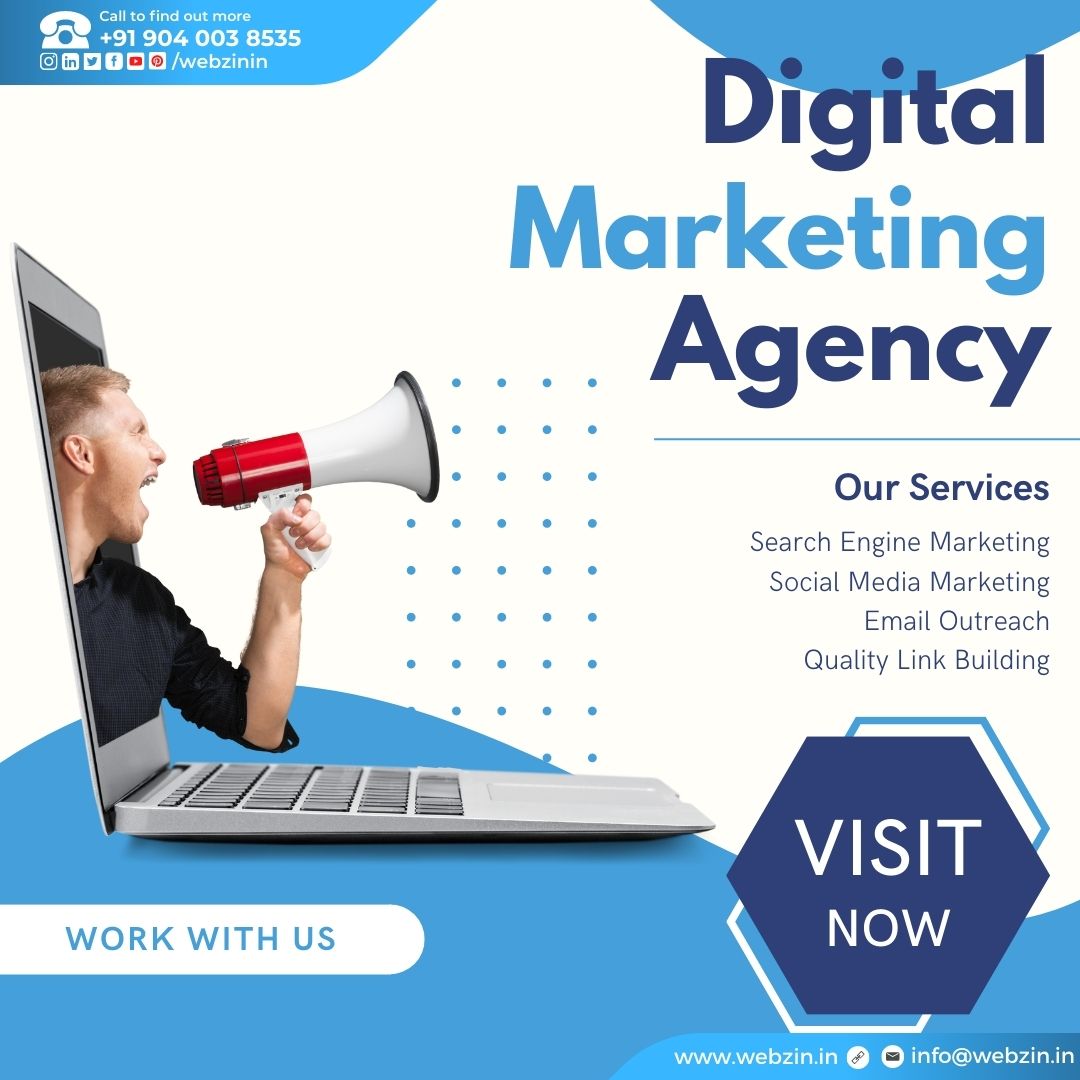 webzinin's tweet photo. Are you looking to enhance your digital presence? Look no further than our digital marketing agency! Our team of experts can help you reach your target audience and increase your online visibility. #digitalmarketing #onlinemarketing #socialmediamarketing #webzin #webzininfotech https://t.co/X1YeYaAw3P