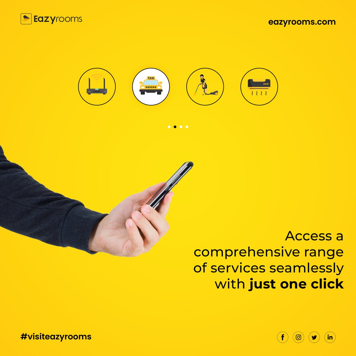 Accessing a comprehensive range of hotel services with just one click is a game-changing concept in today's fast-paced world. 
.
.
.
.
.
#Eazyrooms #hotelguests #hotelowner #hotelownership #hotelgrowth #satisfyguests #happyguests #hotelautomation #hotelmanagement #oneclickaway