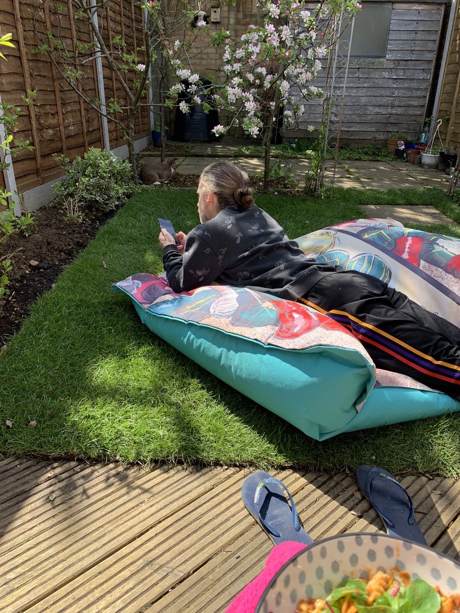 Finally enjoying our new lawn in the sun- but all I can hear are hedge trimmers and lawn mowers! 
KEEP THE WEEDS! #waronwildlife #garden #savethebees #nature  #ukwildlife 🦋🪲🐛🐞🐝🌱