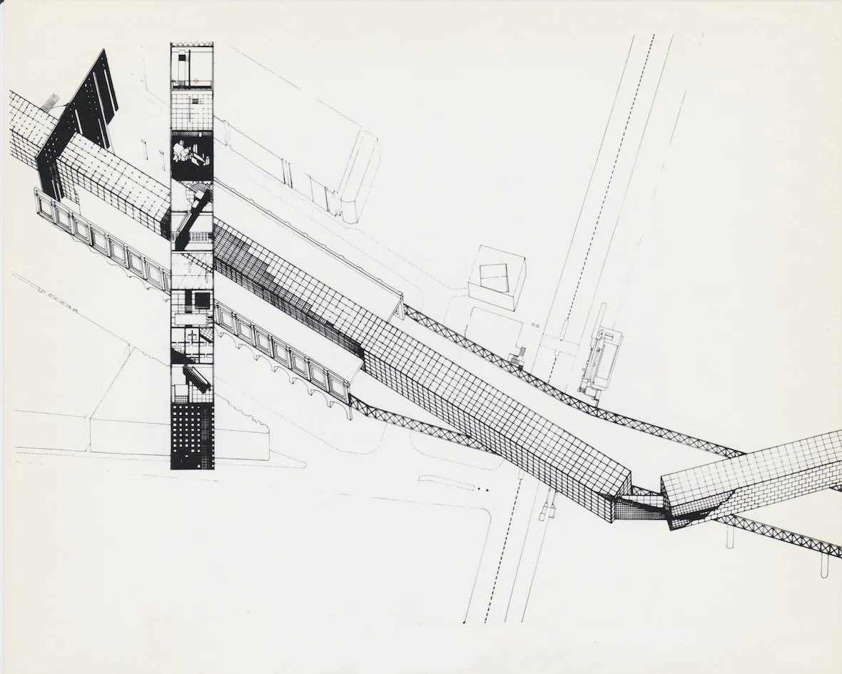 architext14's tweet photo. Zaha 1977 diploma project. Museum of the 18th century. https://t.co/3V1JV7EzXW