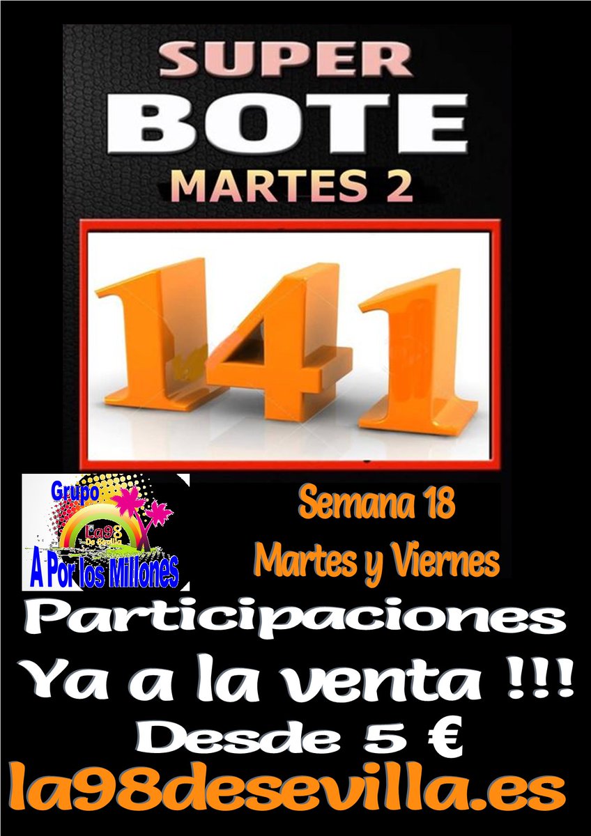 la98desevilla's tweet photo. https://t.co/3xuyrD0sDX
 #bote #bonoloto #suerte #euromillon https://t.co/0p75HGgCiB