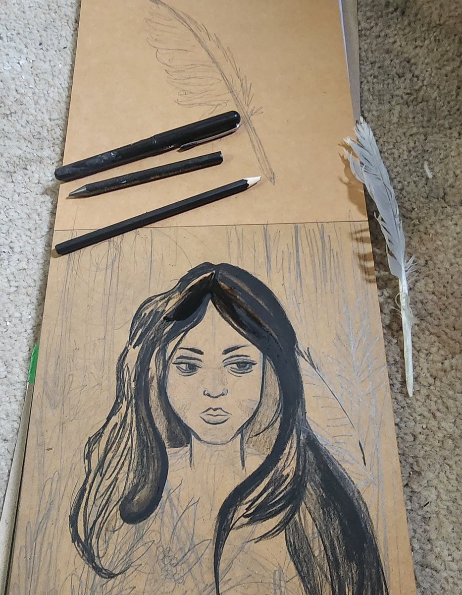 MakerMoth's tweet image. PoV: passing the time with art, but the cat has other ideas