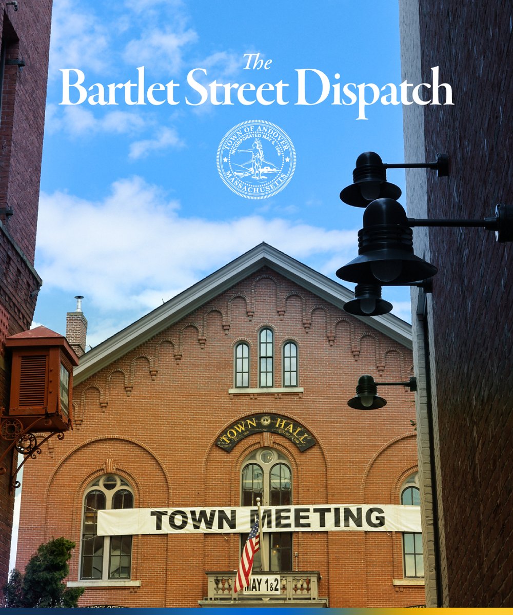 Annual Town Meeting begins on Monday. The latest edition of the Bartlet Street Dispatch offers an overview of key articles and other important information that you should know about Town Meeting. Check it out and subscribe: andoverma.gov/april27dispatch