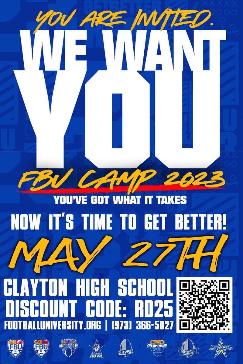 Thank you for this invite to FBU Camp 2023. #blessed <a href="/Thea_Osborne_/">Thea Osborne</a> <a href="/HighSchoolBlitz/">High School Blitz</a> <a href="/WRHitList/">WR Hit List</a> <a href="/DAWGHZERECRUITS/">Dawg House Recruiting</a> <a href="/TheUCReport/">Billy Tucker</a> <a href="/AlPopsFootball/">𝐀𝐋 𝐏𝐨𝐩𝐬</a> <a href="/On3Recruits/">On3 Recruits</a> <a href="/LibertyFootball/">Liberty Football</a> <a href="/CitadelFootball/">The Citadel Football</a>