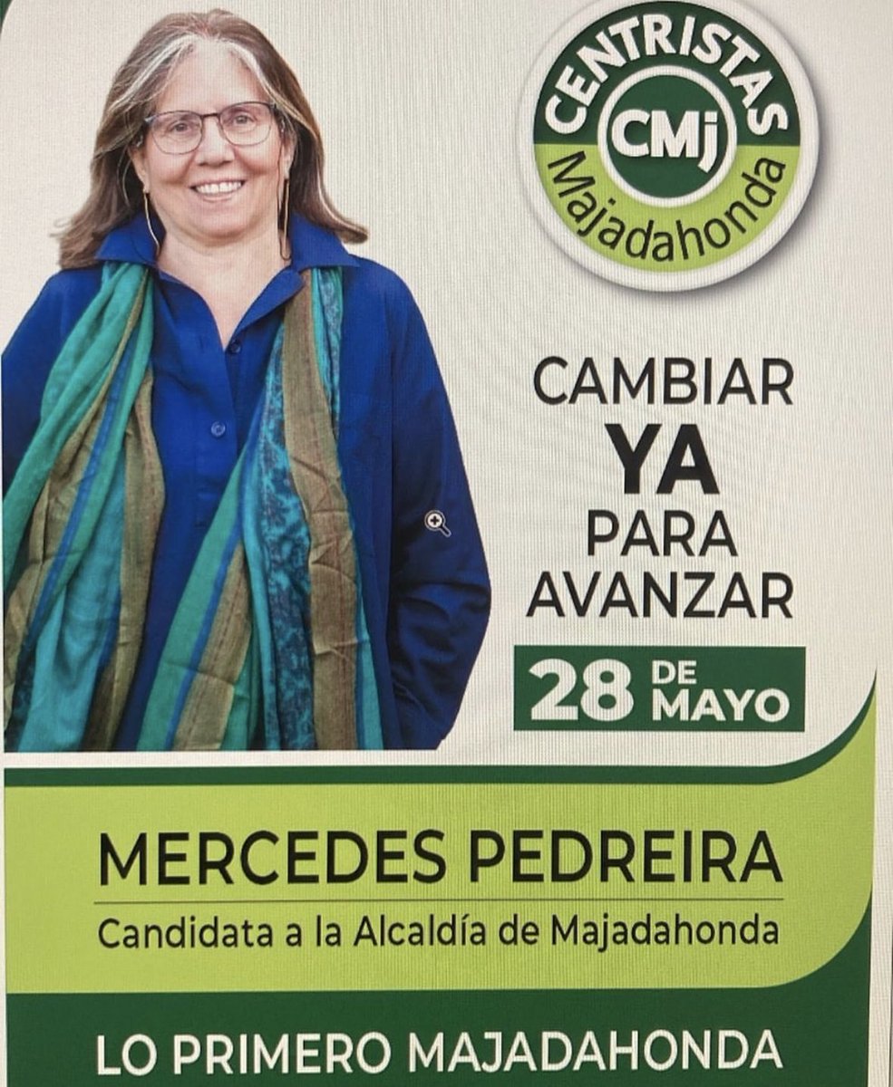 No me gusta verter comentarios políticos, la verdad. Pero es la mujer de mi padre, es familia, es honrada y trabajadora y se presenta con toda su ilusión y fuerza a las elecciones municipales en Majadahonda. Y yo la apoyo con todas mis fuerzas. Vamos <a href="/CentristasMaj/">Centristas Majadahon</a> vamos Merce!!!